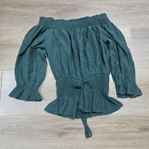 E M T.J. Maxx Womens Green  Half Sleeve Blouse Size Medium